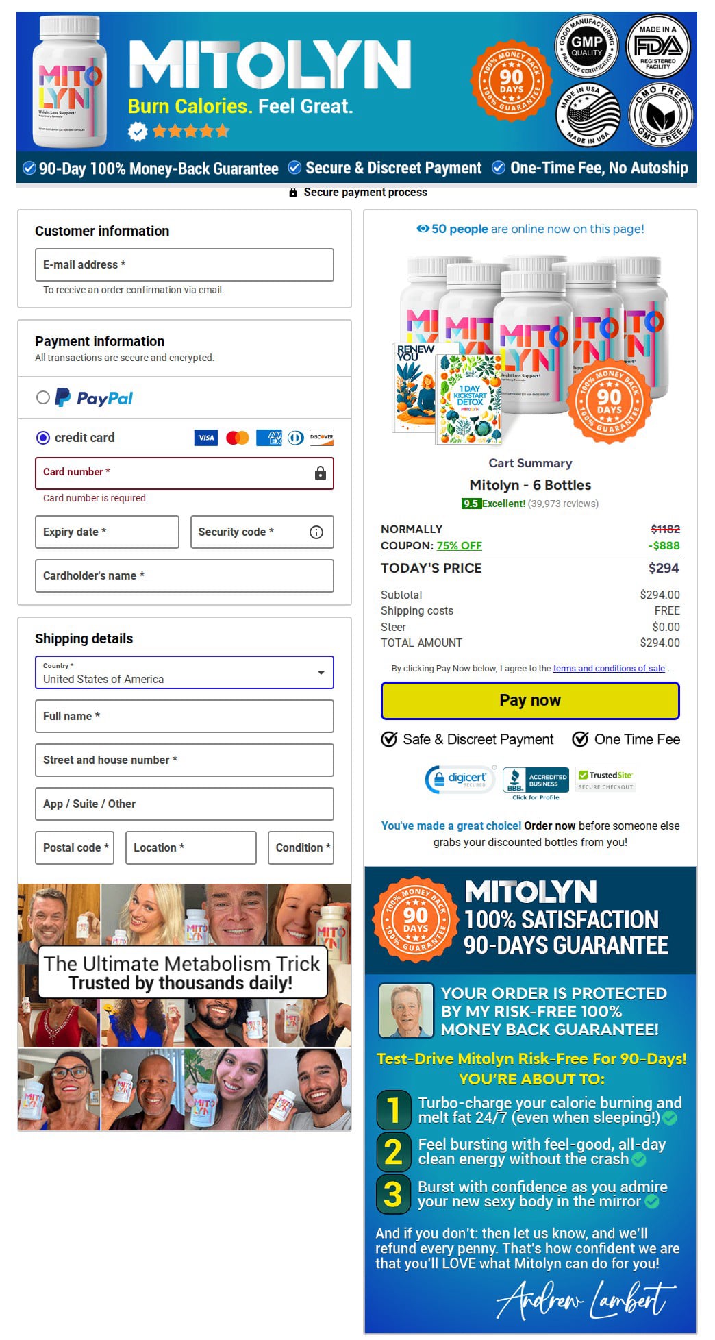 Check Out Page for Mitolyn 